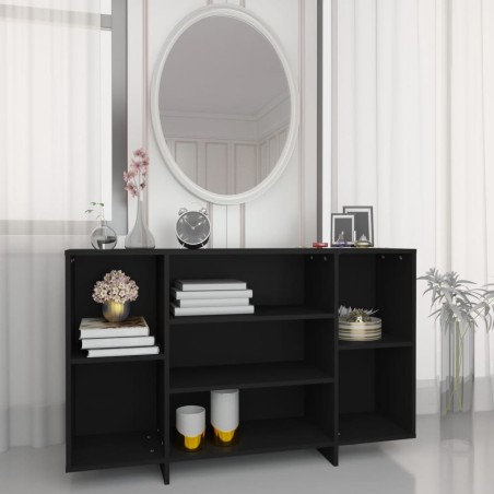 vidaXL Aparador de madera contrachapada negro 120x30x75 cm