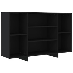vidaXL Aparador de madera contrachapada negro 120x30x75 cm