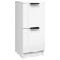 vidaXL Aparador de madera contrachapada blanco brillante 30x30x70 cm vidaXL Aparador de madera contrachapada blanco brillante 30x30x70 cm