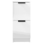 vidaXL Aparador de madera contrachapada blanco brillante 30x30x70 cm vidaXL Aparador de madera contrachapada blanco brillante 30x30x70 cm