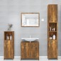 vidaXL Armario baño madera contrachapada roble ahumado 30x30x183,5cm