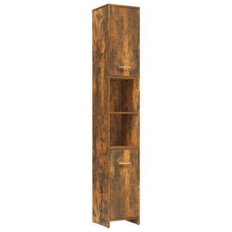 vidaXL Armario baño madera contrachapada roble ahumado 30x30x183,5cm