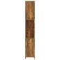 vidaXL Armario baño madera contrachapada roble ahumado 30x30x183,5cm