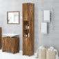 vidaXL Armario baño madera contrachapada roble ahumado 30x30x183,5cm