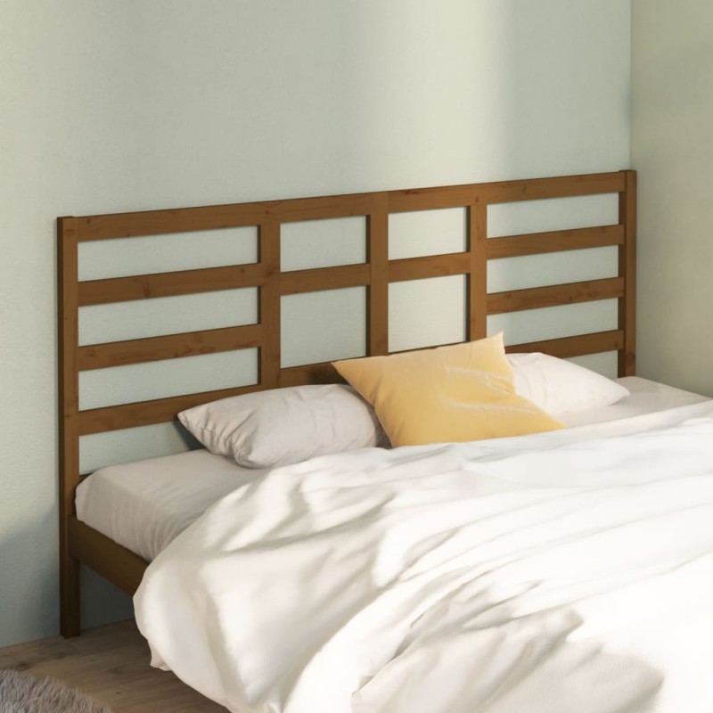 vidaXL Cabecero de cama madera maciza de pino marrón miel 206x4x104 cm vidaXL Cabecero de cama madera maciza de pino marrón miel 206x4x104 cm