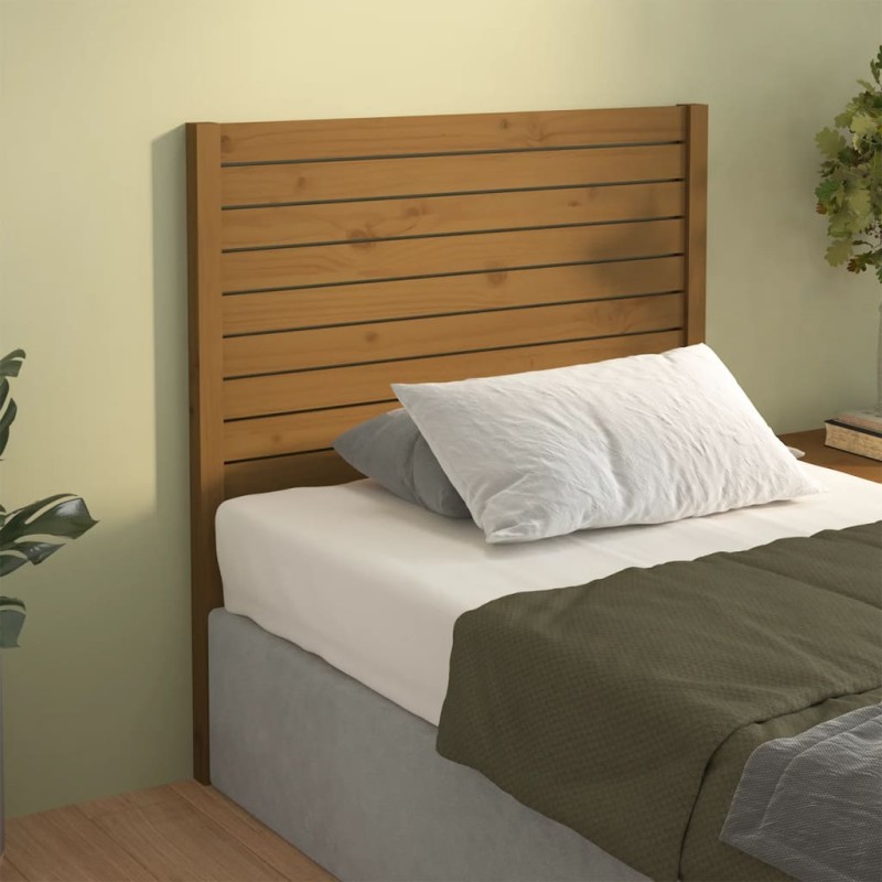 vidaXL Cabecero de cama madera maciza de pino marrón miel 96x4x100 cm vidaXL Cabecero de cama madera maciza de pino marrón miel 96x4x100 cm