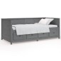 vidaXL Sofá cama madera maciza de pino gris 90x190 cm
