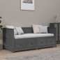 vidaXL Sofá cama madera maciza de pino gris 90x190 cm