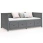 vidaXL Sofá cama madera maciza de pino gris 90x190 cm
