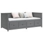 vidaXL Sofá cama madera maciza de pino gris 90x190 cm