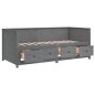 vidaXL Sofá cama madera maciza de pino gris 90x190 cm