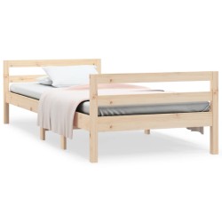 vidaXL Estructura de cama madera maciza de pino 75x190 cm