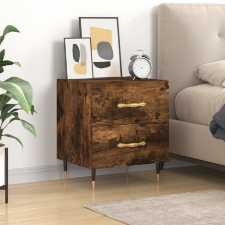 vidaXL Mesita de noche madera ingeniería roble ahumado 40x35x47,5 cm
