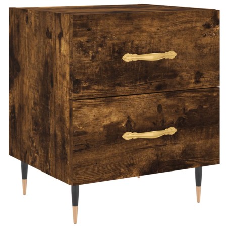 vidaXL Mesita de noche madera ingeniería roble ahumado 40x35x47,5 cm