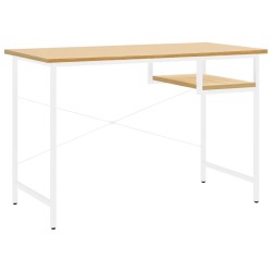 vidaXL Escritorio para ordenador MDF metal blanco roble 105x55x72 cm