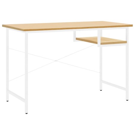 vidaXL Escritorio para ordenador MDF metal blanco roble 105x55x72 cm