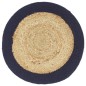 vidaXL Mantel individual 4 uds yute y algodón natural azul marino 38cm vidaXL Mantel individual 4 uds yute y algodón natural azul marino 38cm