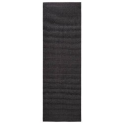 vidaXL Alfombra de sisal natural negro 80x250 cm