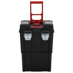 vidaXL Carrito de herramientas de polipropileno negro y rojo