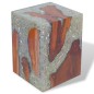 vidaXL Taburete de madera de teca maciza y resina vidaXL Taburete de madera de teca maciza y resina