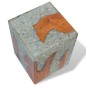 vidaXL Taburete de madera de teca maciza y resina vidaXL Taburete de madera de teca maciza y resina