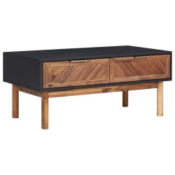 vidaXL Mesa de centro de madera maciza de acacia y MDF 90x50x40 cm