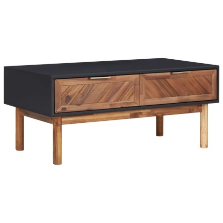 vidaXL Mesa de centro de madera maciza de acacia y MDF 90x50x40 cm