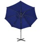 vidaXL Sombrilla voladiza con poste y luces LED azul 300 cm vidaXL Sombrilla voladiza con poste y luces LED azul 300 cm