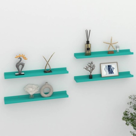 vidaXL Estantes de pared 4 unidades azul 60x9x3 cm