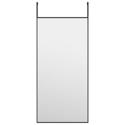 vidaXL Espejo de puerta cristal y aluminio negro 30x60 cm