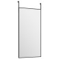 vidaXL Espejo de puerta cristal y aluminio negro 30x60 cm