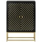 vidaXL Aparador con 2 puertas madera mango negro y dorado 55x30x75 cm vidaXL Aparador con 2 puertas madera mango negro y dorado 55x30x75 cm