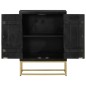vidaXL Aparador con 2 puertas madera mango negro y dorado 55x30x75 cm vidaXL Aparador con 2 puertas madera mango negro y dorado 55x30x75 cm