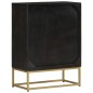 vidaXL Aparador con 2 puertas madera mango negro y dorado 55x30x75 cm vidaXL Aparador con 2 puertas madera mango negro y dorado 55x30x75 cm