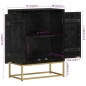 vidaXL Aparador con 2 puertas madera mango negro y dorado 55x30x75 cm vidaXL Aparador con 2 puertas madera mango negro y dorado 55x30x75 cm