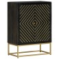 vidaXL Aparador con 2 puertas madera mango negro y dorado 55x30x75 cm vidaXL Aparador con 2 puertas madera mango negro y dorado 55x30x75 cm