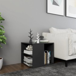 vidaXL Mesa auxiliar madera contrachapada gris 50x50x45 cm