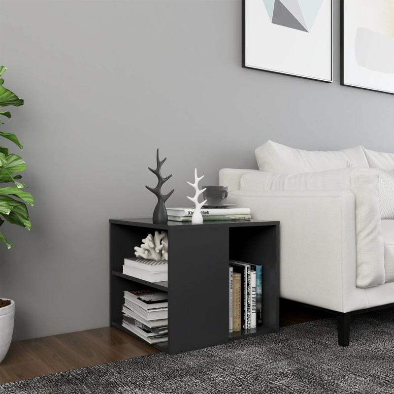 vidaXL Mesa auxiliar madera contrachapada gris 50x50x45 cm vidaXL Mesa auxiliar madera contrachapada gris 50x50x45 cm