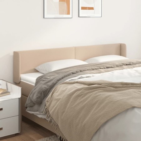 vidaXL Cabecero de cuero sintético color capuchino 163x16x78/88 cm