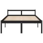 vidaXL Cama para personas mayores madera maciza pino negra 135x190 cm