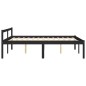 vidaXL Cama para personas mayores madera maciza pino negra 135x190 cm