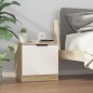 vidaXL Mesitas de noche 2 uds color blanco y roble Sonoma 40x39x40 cm vidaXL Mesitas de noche 2 uds color blanco y roble Sonoma 40x39x40 cm