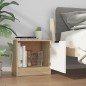vidaXL Mesitas de noche 2 uds color blanco y roble Sonoma 40x39x40 cm vidaXL Mesitas de noche 2 uds color blanco y roble Sonoma 40x39x40 cm