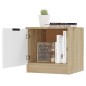 vidaXL Mesitas de noche 2 uds color blanco y roble Sonoma 40x39x40 cm vidaXL Mesitas de noche 2 uds color blanco y roble Sonoma 40x39x40 cm