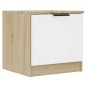 vidaXL Mesitas de noche 2 uds color blanco y roble Sonoma 40x39x40 cm vidaXL Mesitas de noche 2 uds color blanco y roble Sonoma 40x39x40 cm