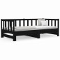 vidaXL Sofá cama extraíble madera maciza de pino negro 2x(80x200) cm