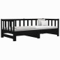 vidaXL Sofá cama extraíble madera maciza de pino negro 2x(80x200) cm