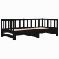 vidaXL Sofá cama extraíble madera maciza de pino negro 2x(80x200) cm