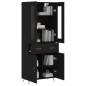 vidaXL Aparador alto madera contrachapada negro 69,5x34x180 cm vidaXL Aparador alto madera contrachapada negro 69,5x34x180 cm