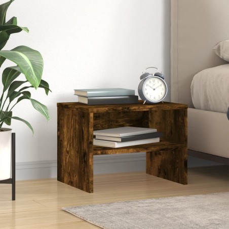 vidaXL Mesita de noche madera contrachapada roble ahumado 40x30x30 cm